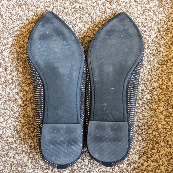 Women's Torrid Black Embellished Rhinestone Pointed Toe Slip On Flats Size 11WW - Picture 6 of 14